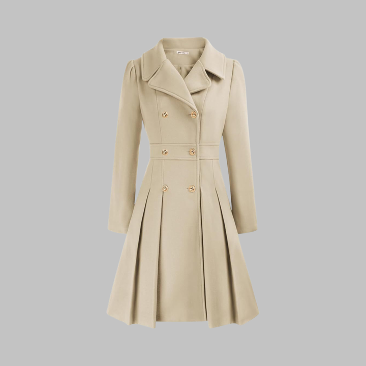 Priscilla - Elegant Double-Breasted Long-Sleeve Coat
