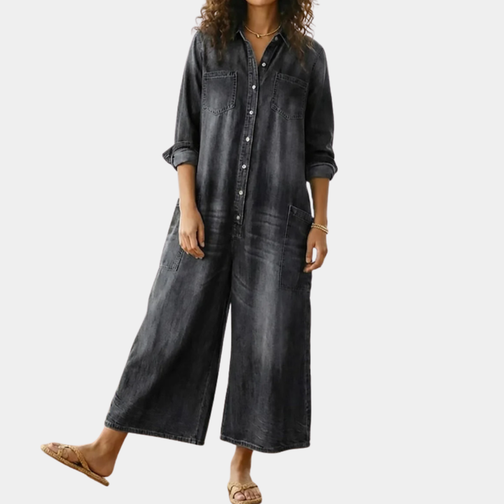 Stella | Cotton Denim Jumpsuit