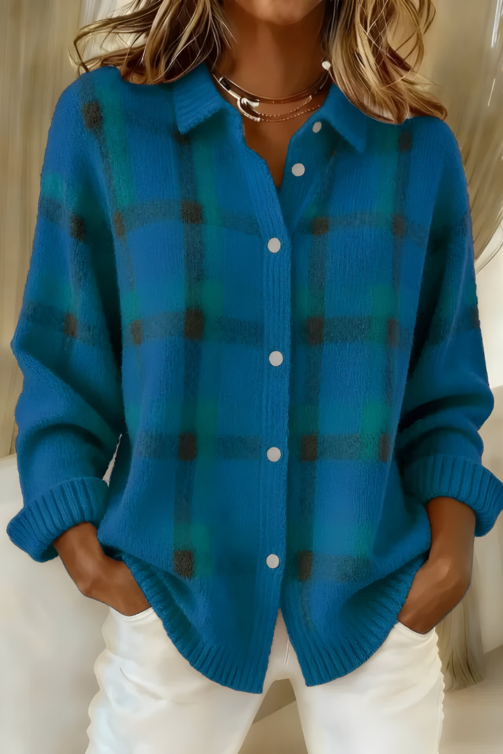Fabiana | Plaid Knit Shirt Jacket