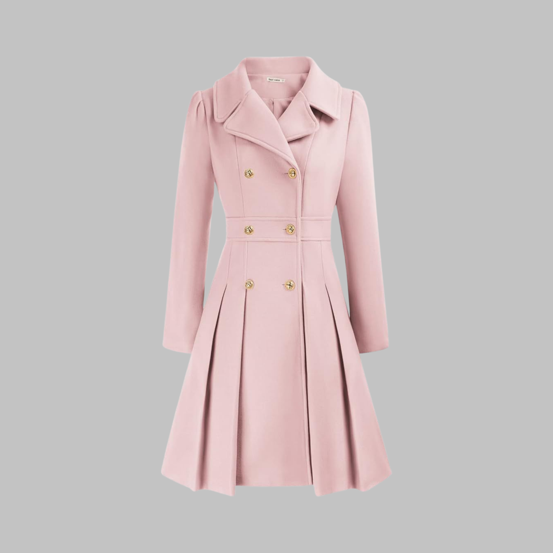 Priscilla - Elegant Double-Breasted Long-Sleeve Coat