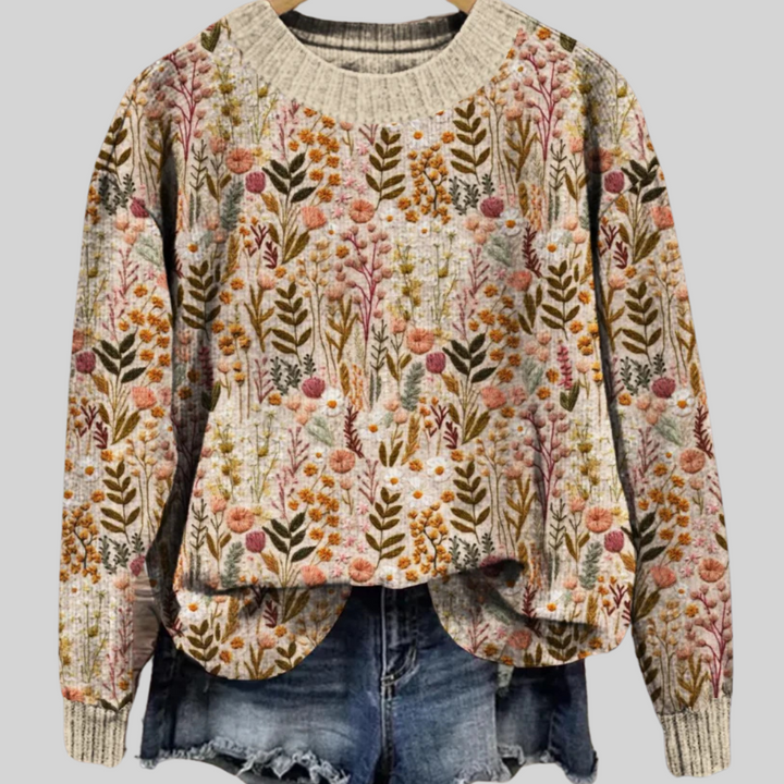 Alma | Soft Floral-Knit Sweater