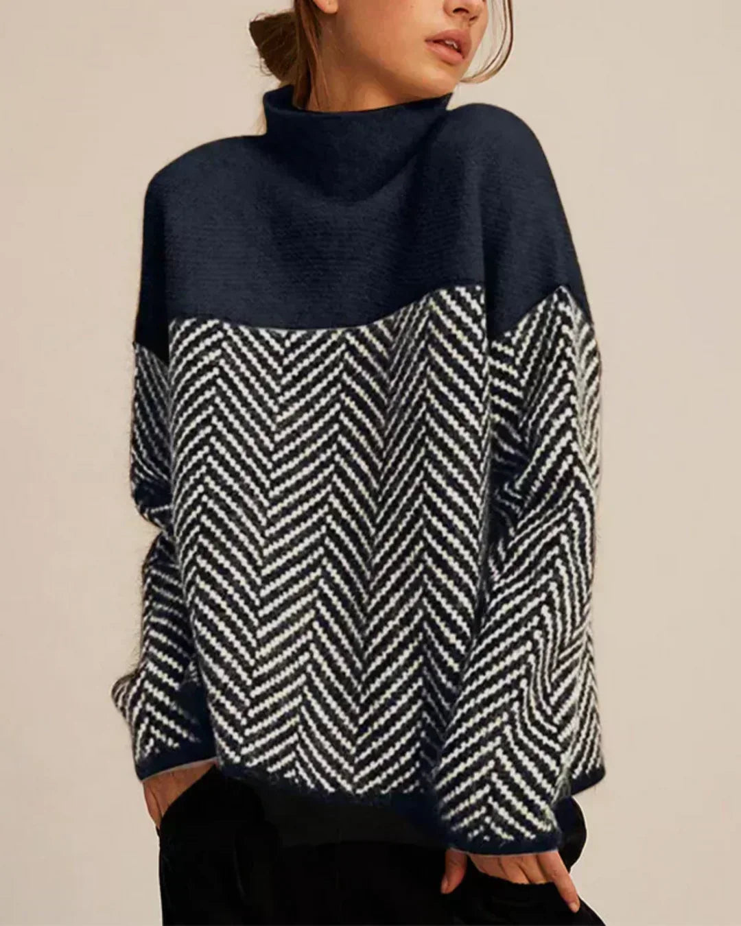 Fiorella | Cotton Mock-Neck Sweater