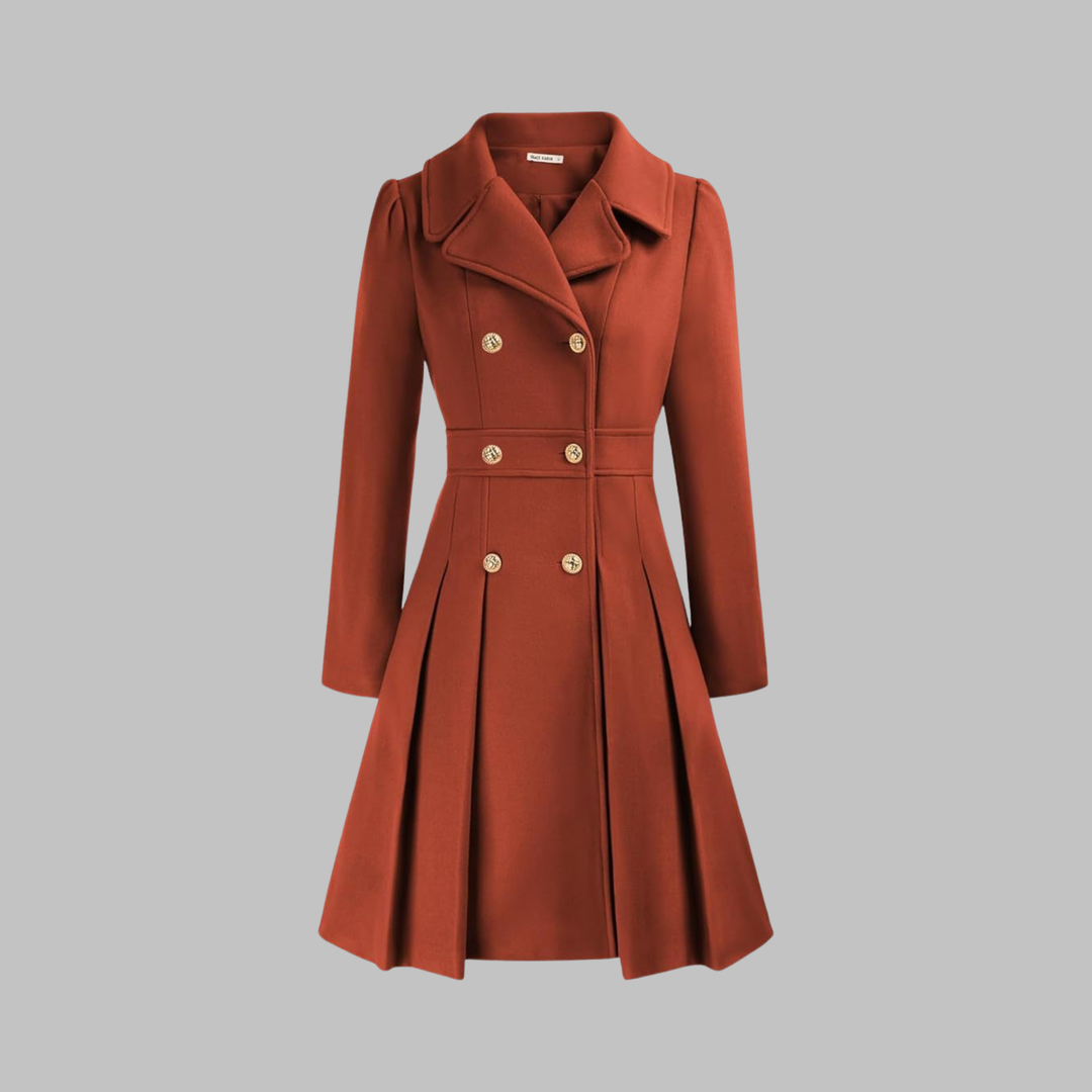 Priscilla - Elegant Double-Breasted Long-Sleeve Coat