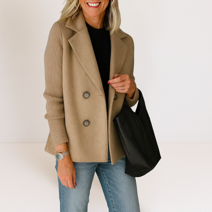 Federica | Knit-Sleeve Tailored Coat