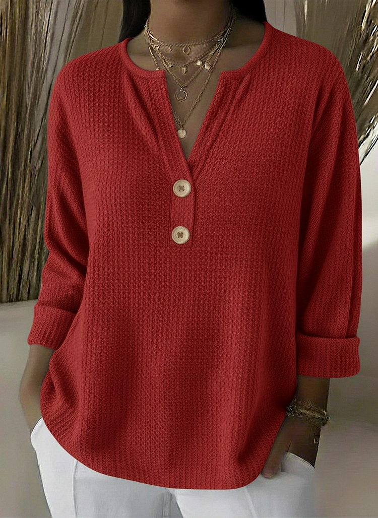 Federica | Henley Button Top