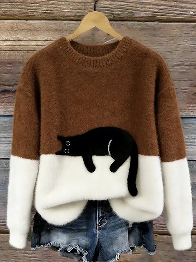 Gemma | Soft Cat Graphic Sweater