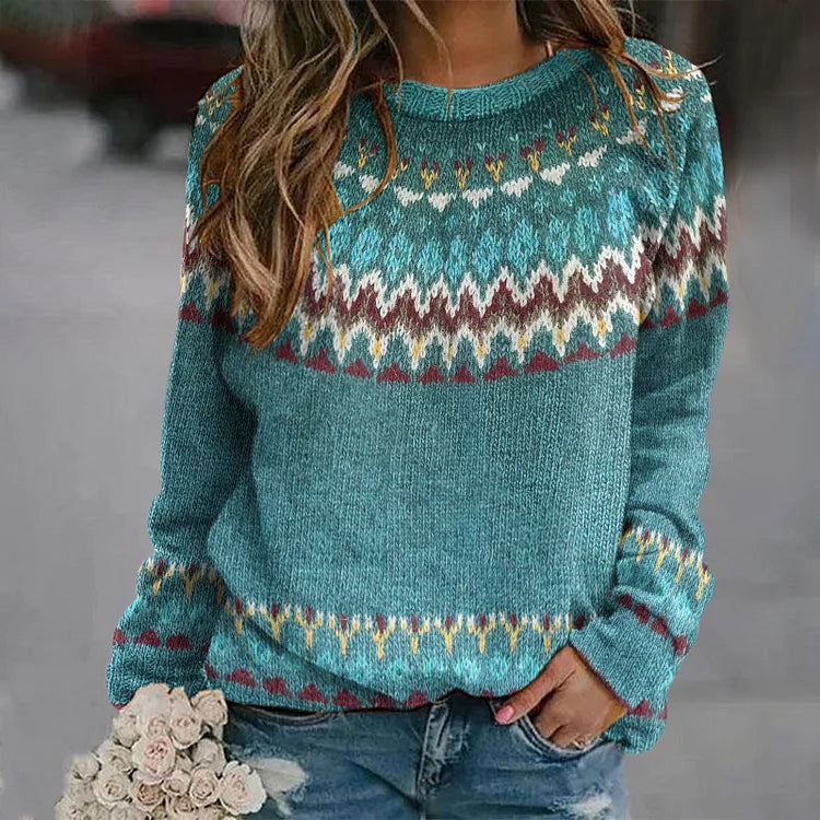 Immacolata | Retro Wave-Pattern Sweater
