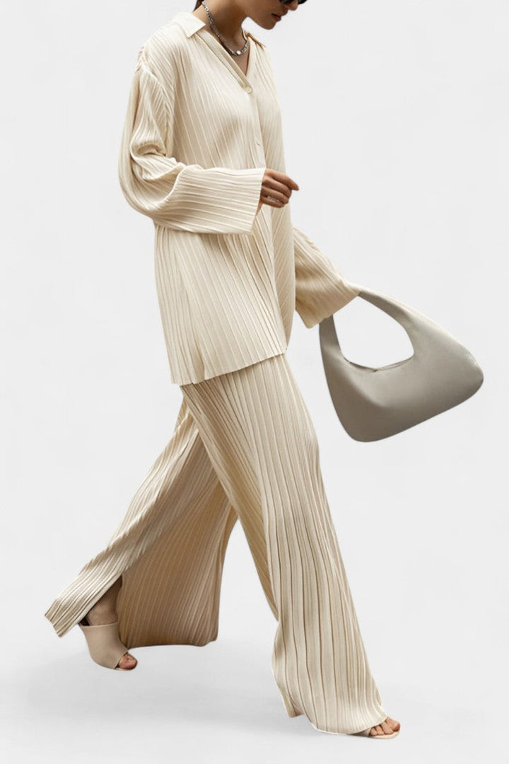 Serafina Oversized Cut Pleated Two-Piece Set