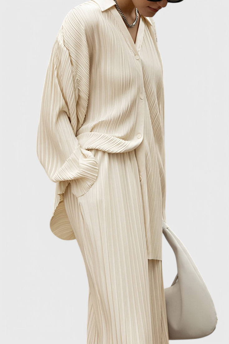 Serafina Oversized Cut Pleated Two-Piece Set