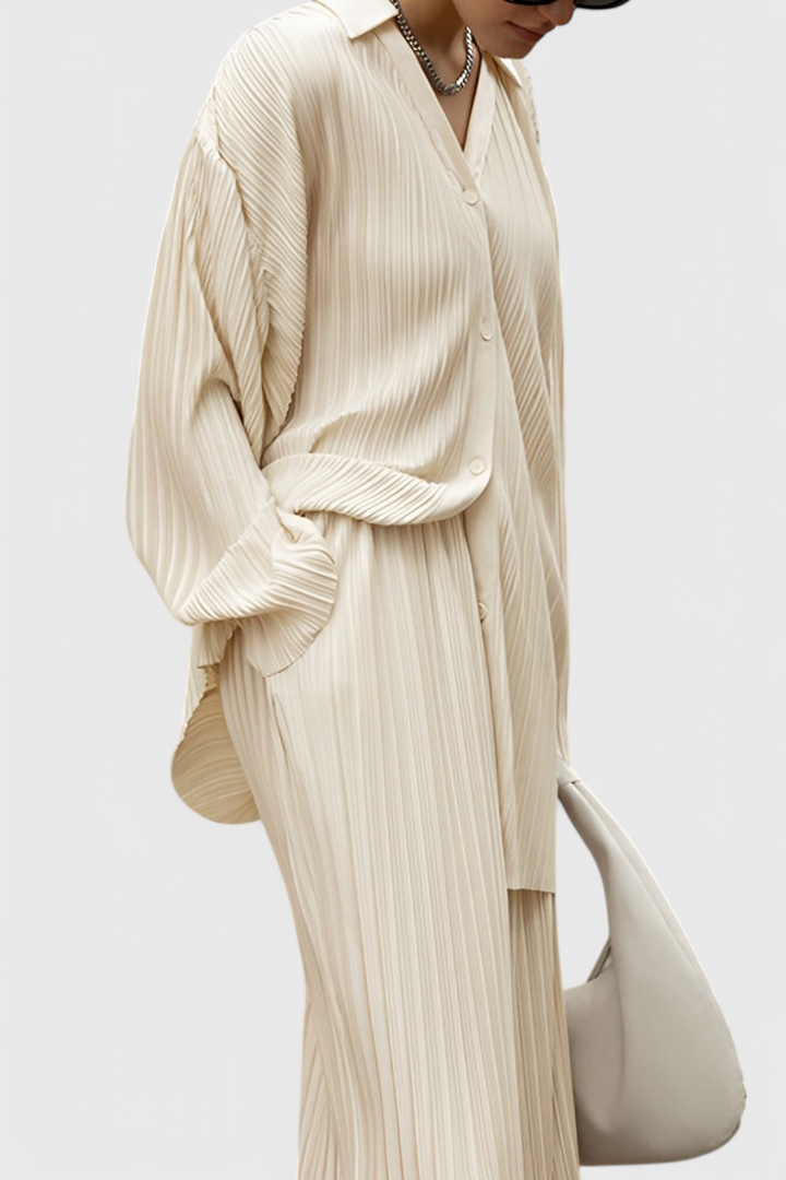 Serafina Oversized Cut Pleated Two-Piece Set