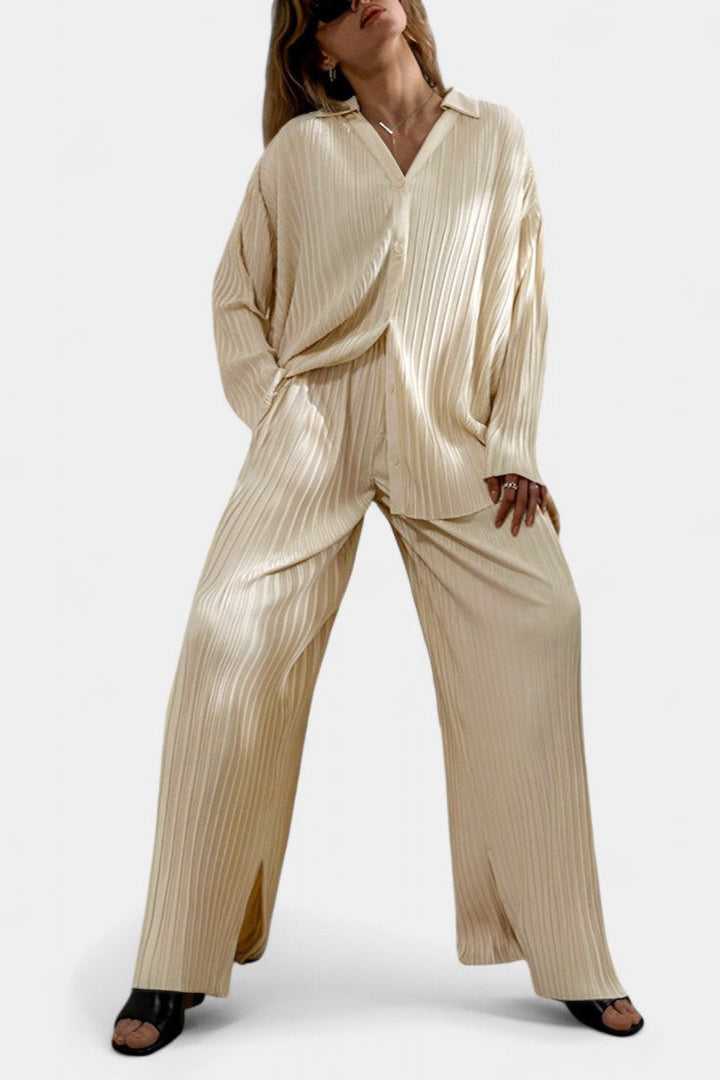 Serafina Oversized Cut Pleated Two-Piece Set