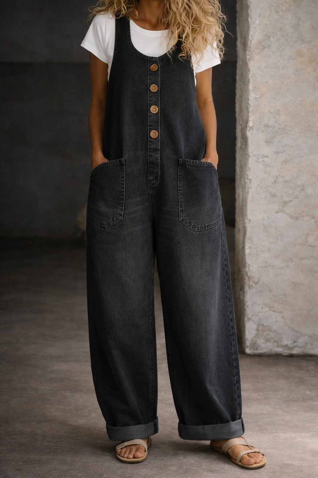 Marina | Vintage-Wash Cotton Overalls