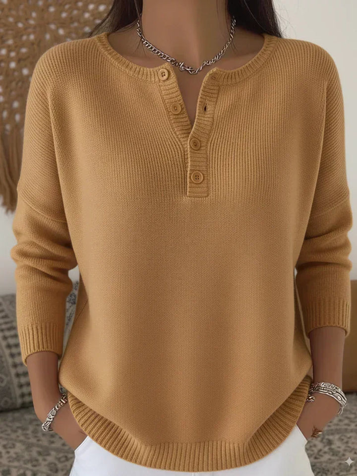 Isotta | Henley Button Knit Sweater