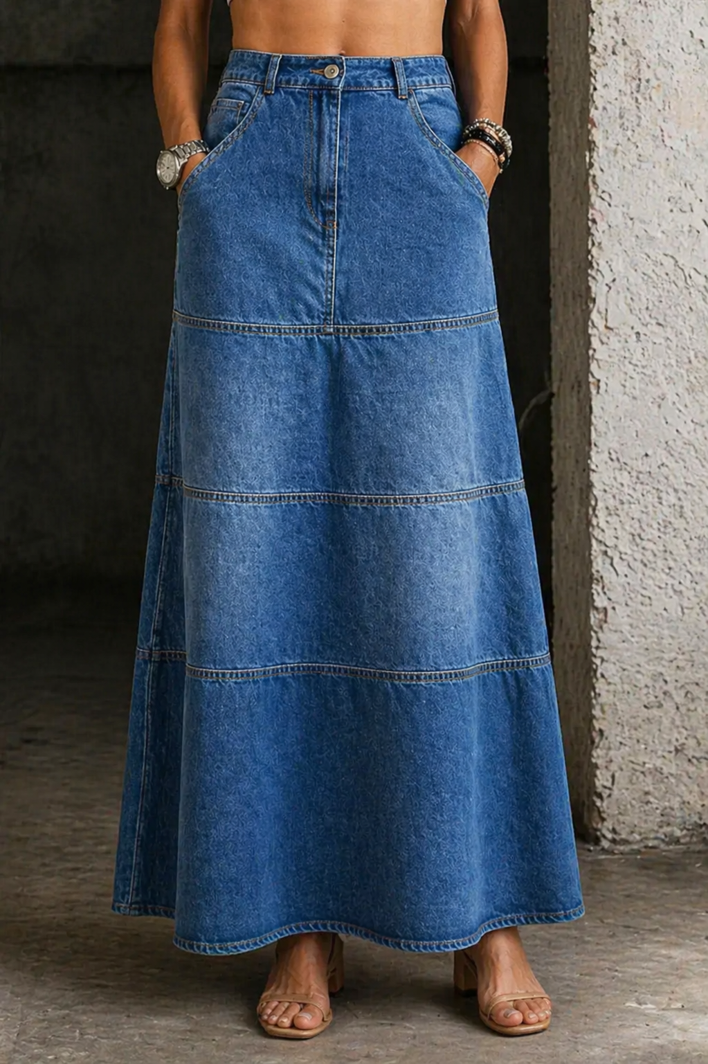 Annamaria | Midi Denim Skirt