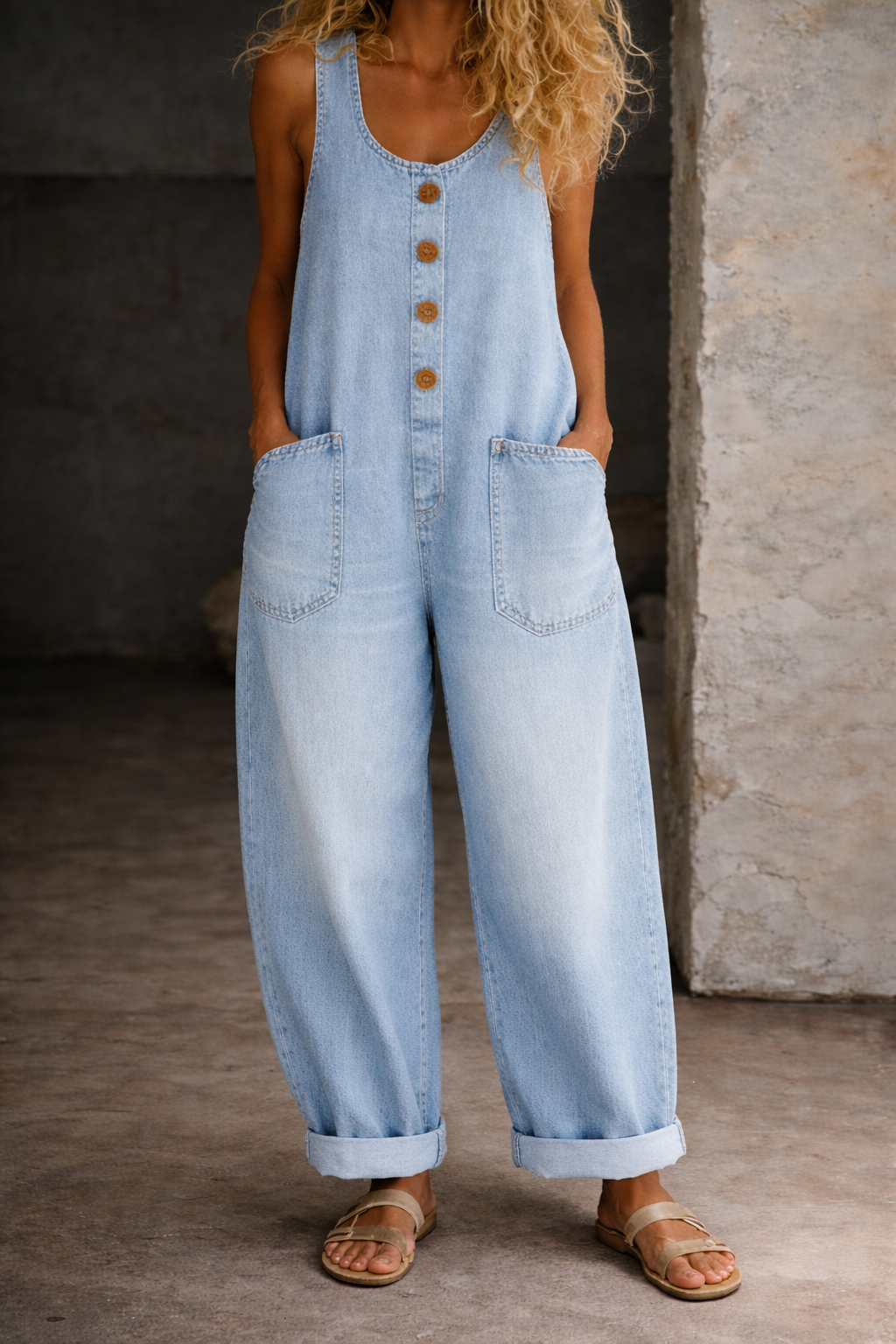 Marina | Vintage-Wash Cotton Overalls