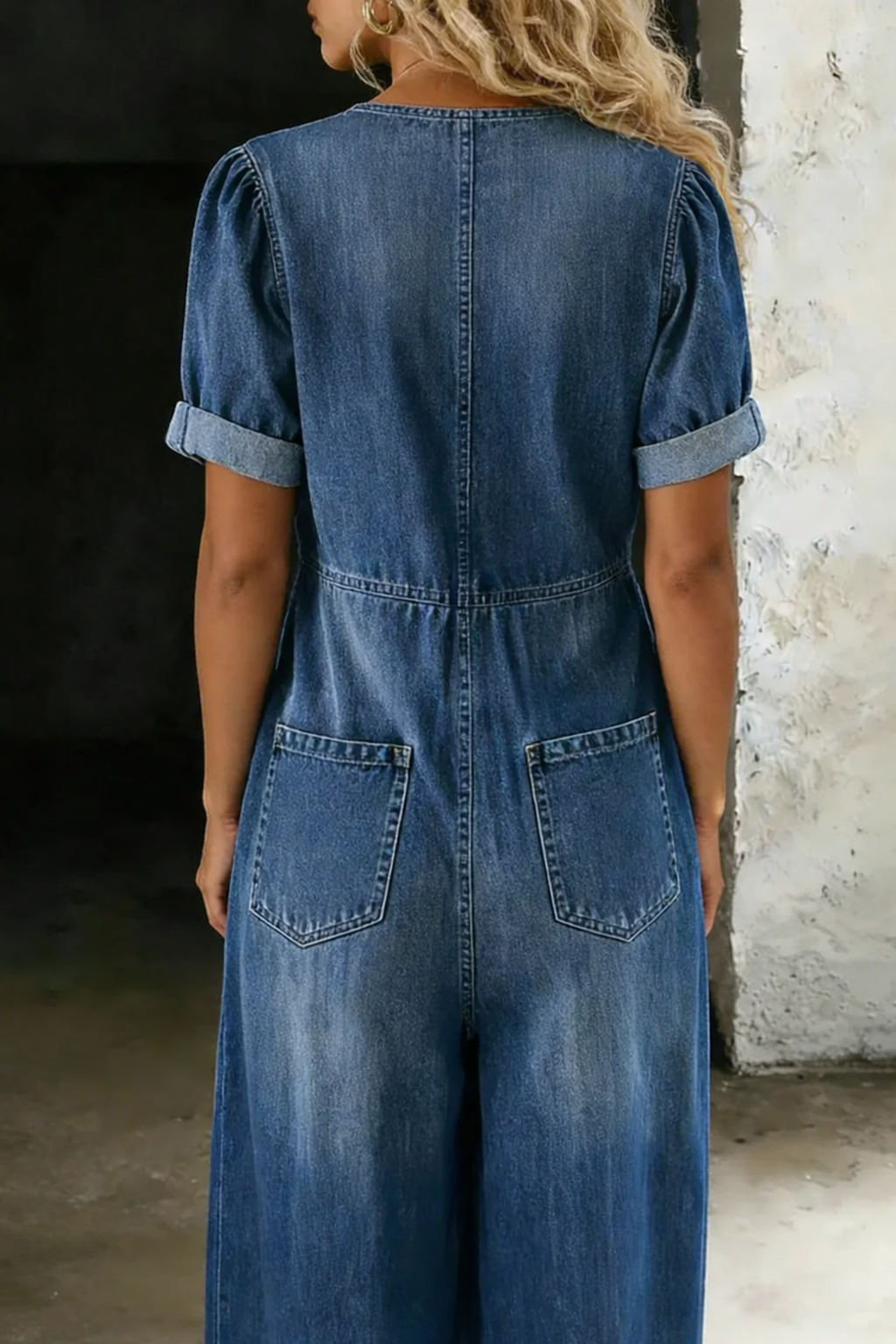 Rosalba | Short-Sleeve V-Neck Jumpsuit