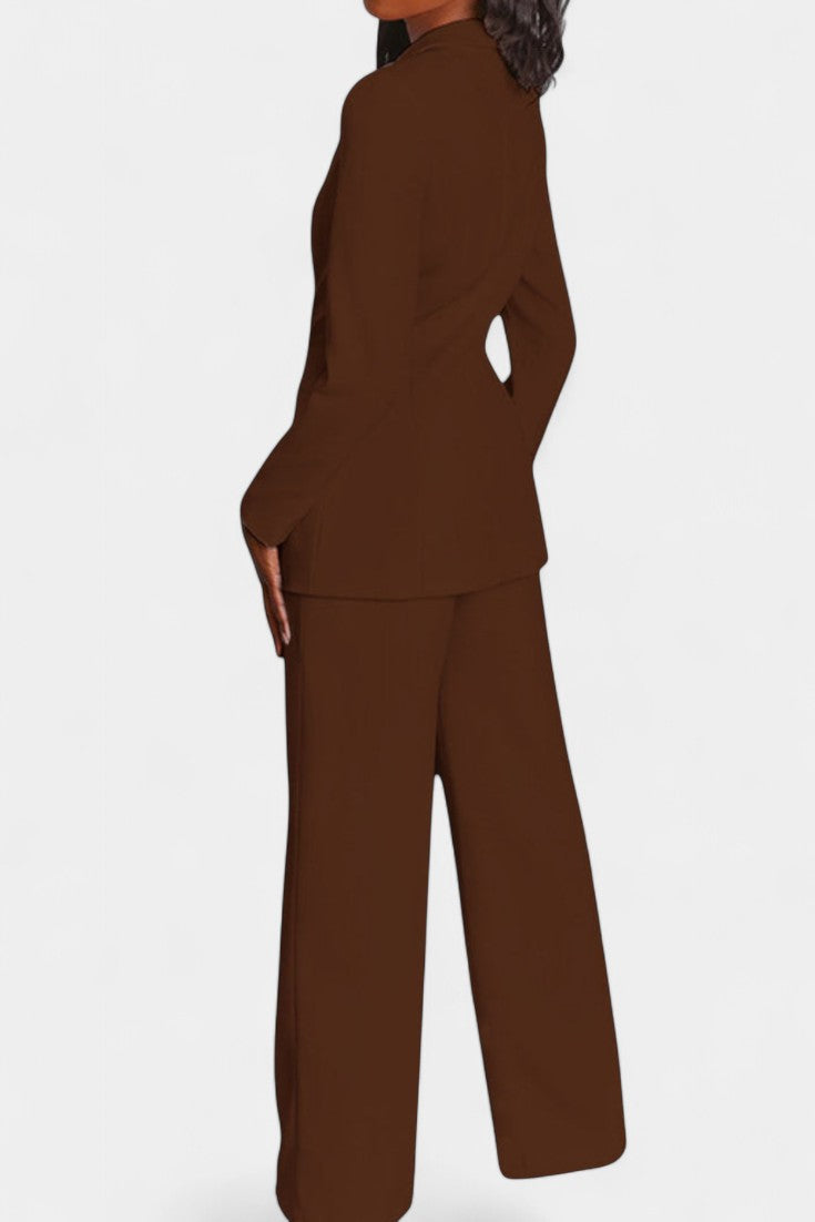 Agnesina Blazer and High-Waisted Pants Ensemble