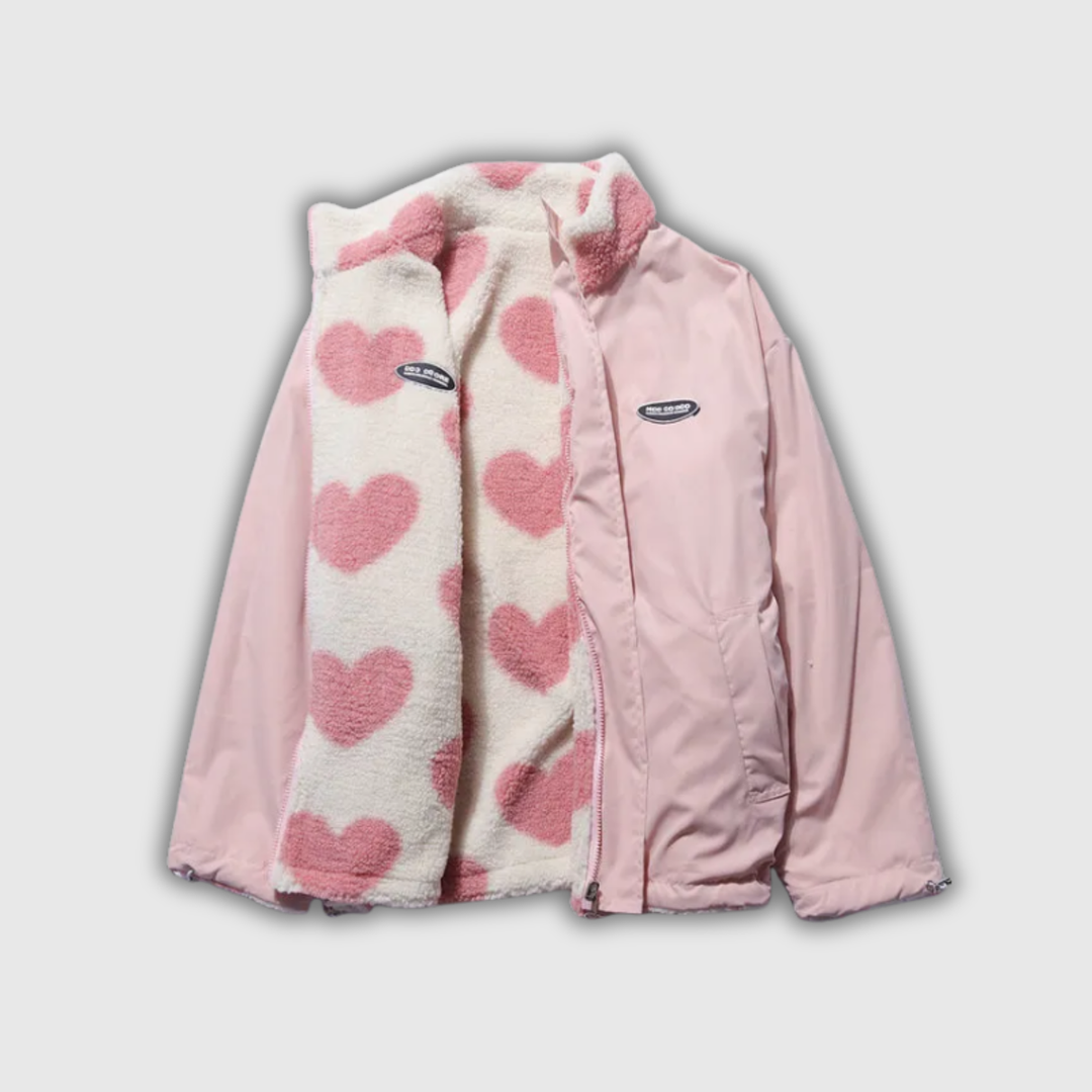 Eva | Reversible Heart-Pattern Coat