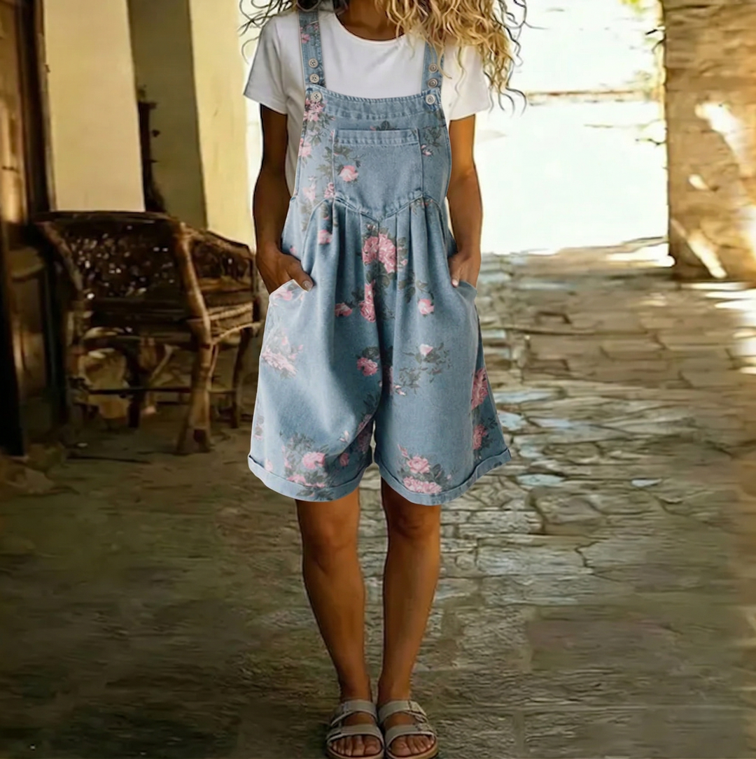 Beatrice | Floral Denim Jumpsuit