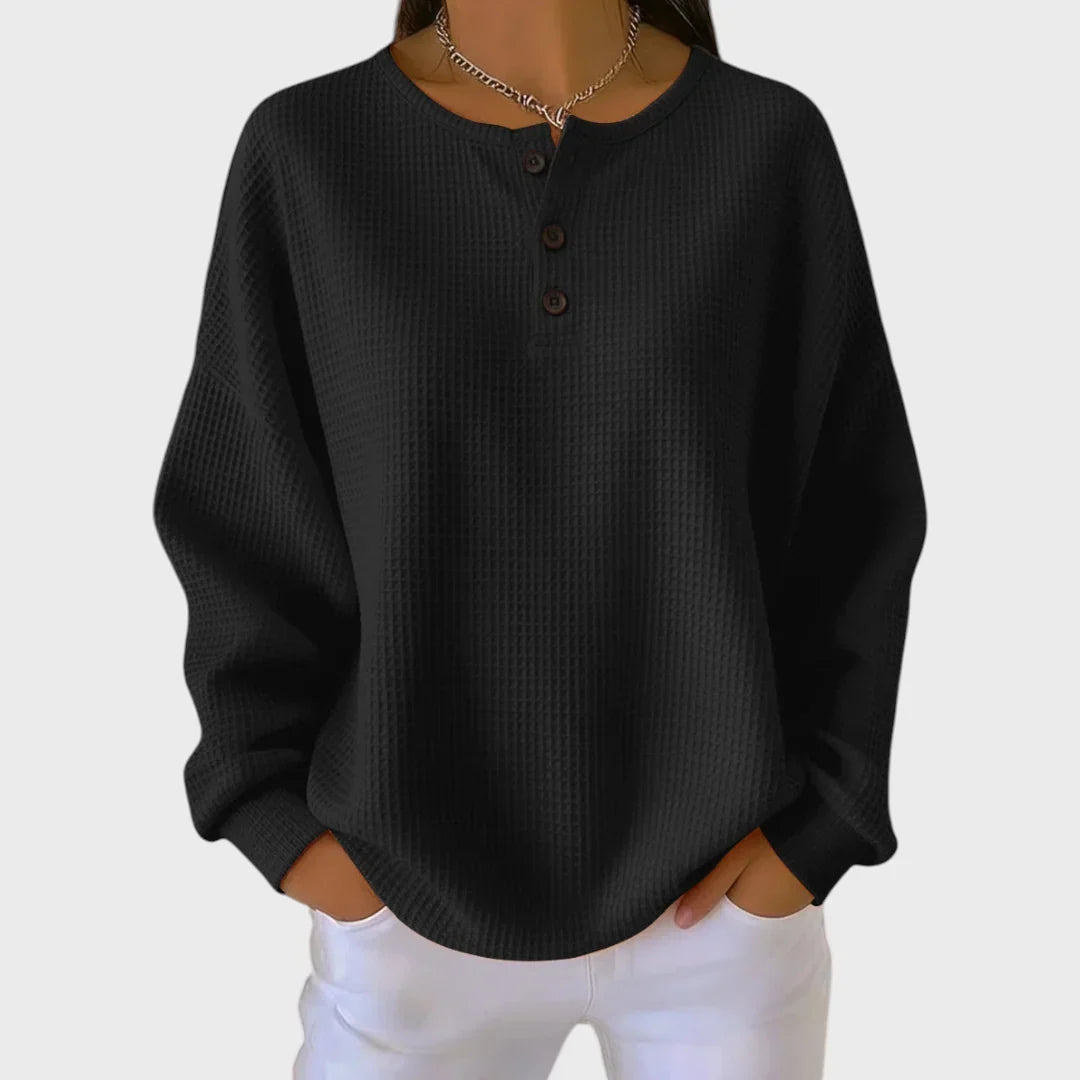 Sandra | Orange Waffle-Knit Sweater