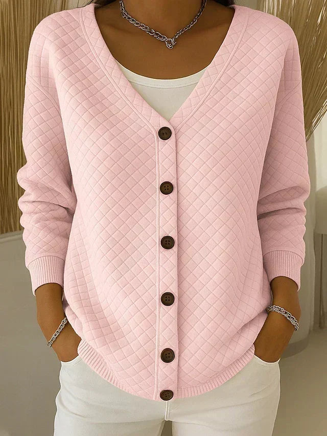 Franca | Diamond Quilted Button Cardigan