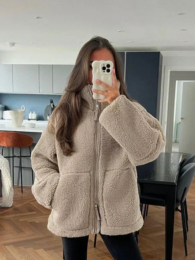 Elena | Soft Zip-Front Teddy Jacket