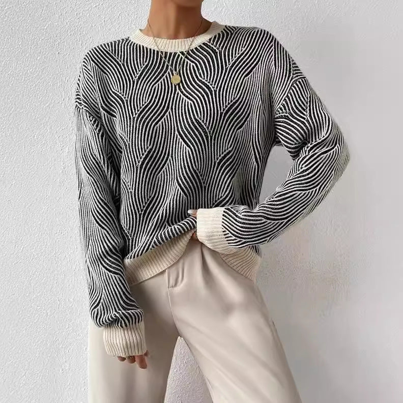 Arianna | Oversized Wave-Knit Sweater