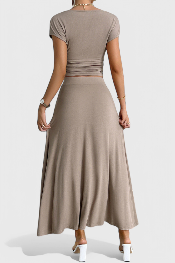 Rosaria Ruffled Top and Flowing Skirt Two-Piece Set