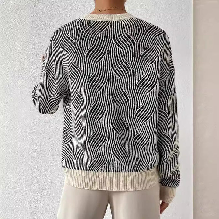 Arianna | Oversized Wave-Knit Sweater
