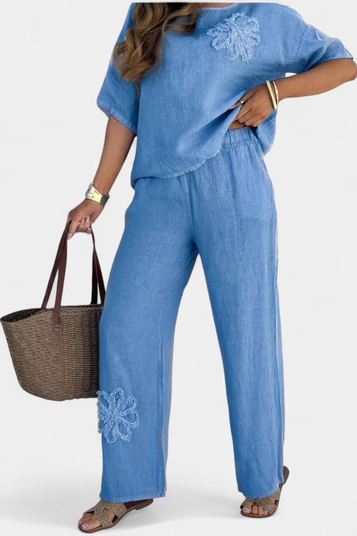 Embroidered Linen Set - Rosetta Casual Collection
