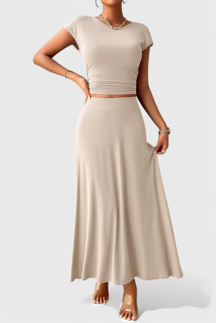 Rosaria Ruffled Top and Flowing Skirt Two-Piece Set