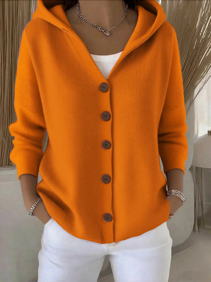 Eva | Hooded Button-Up Knit Cardigan