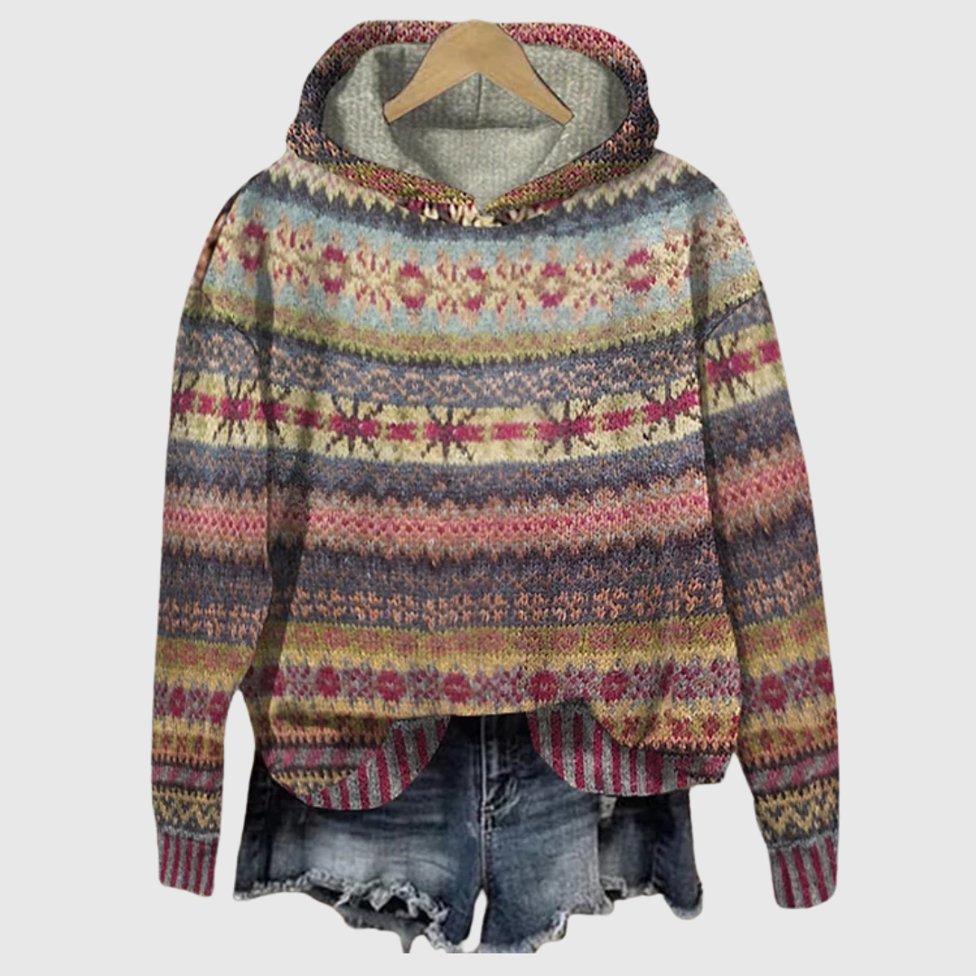 Letizia | Retro Boho-Pattern Sweatshirt