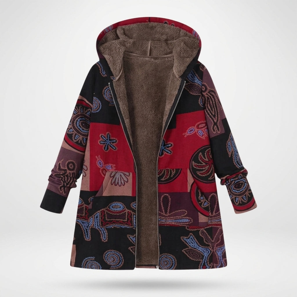 Carolina | Boho Patchwork Fleece Hoodie