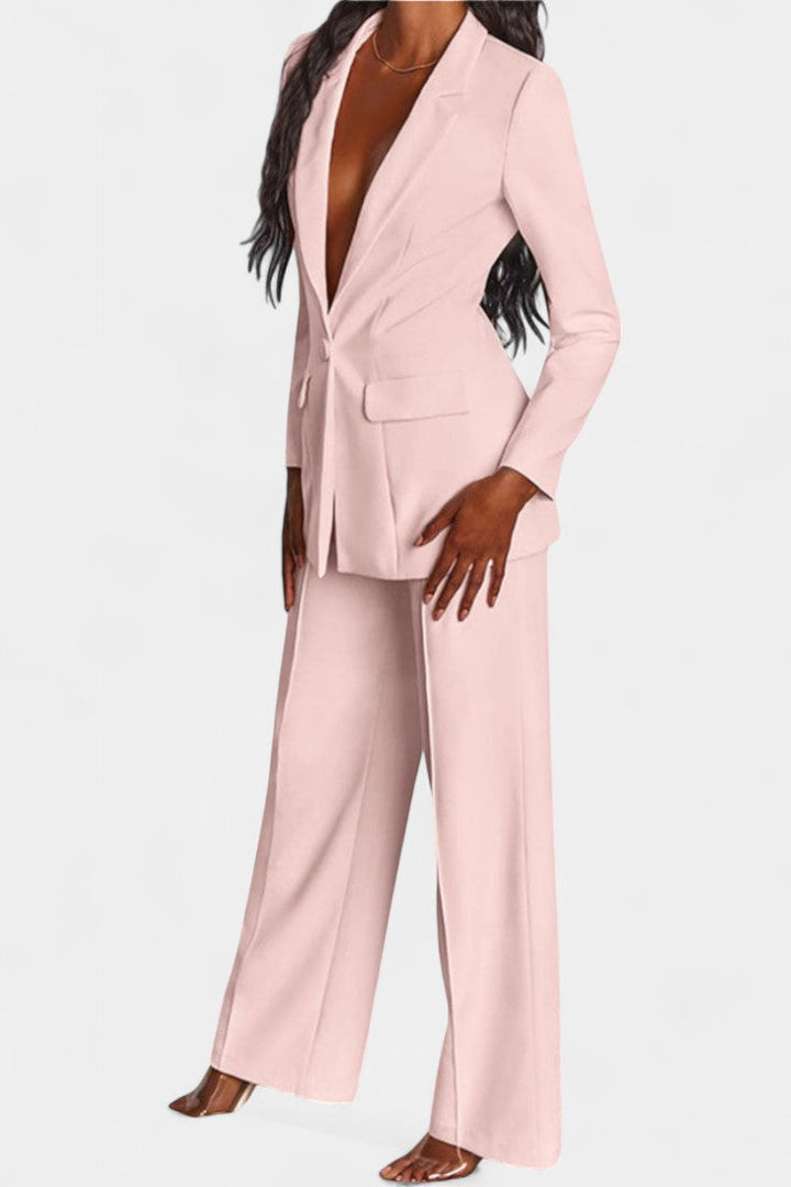 Agnesina Blazer and High-Waisted Pants Ensemble