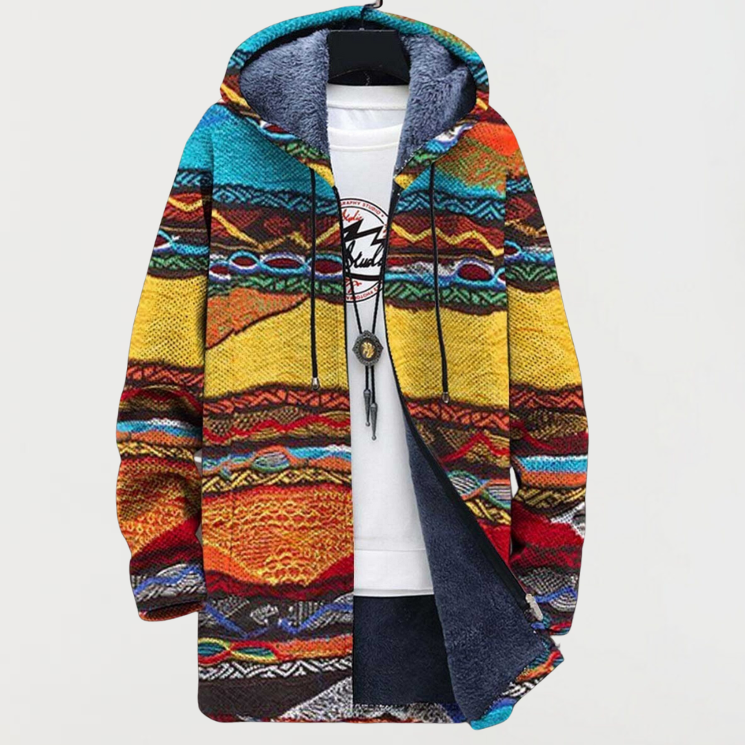 Vittoria | Artistic-Print Hooded Cardigan