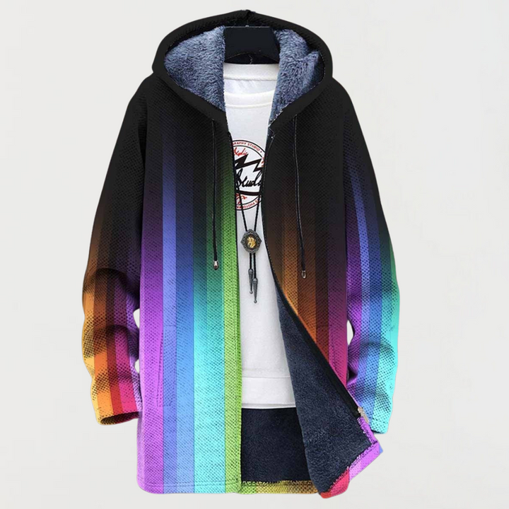 Celeste | Black Rainbow-Gradient Hooded Cardigan