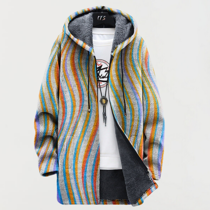 Corinna | Wavy-Stripe Hooded Cardigan