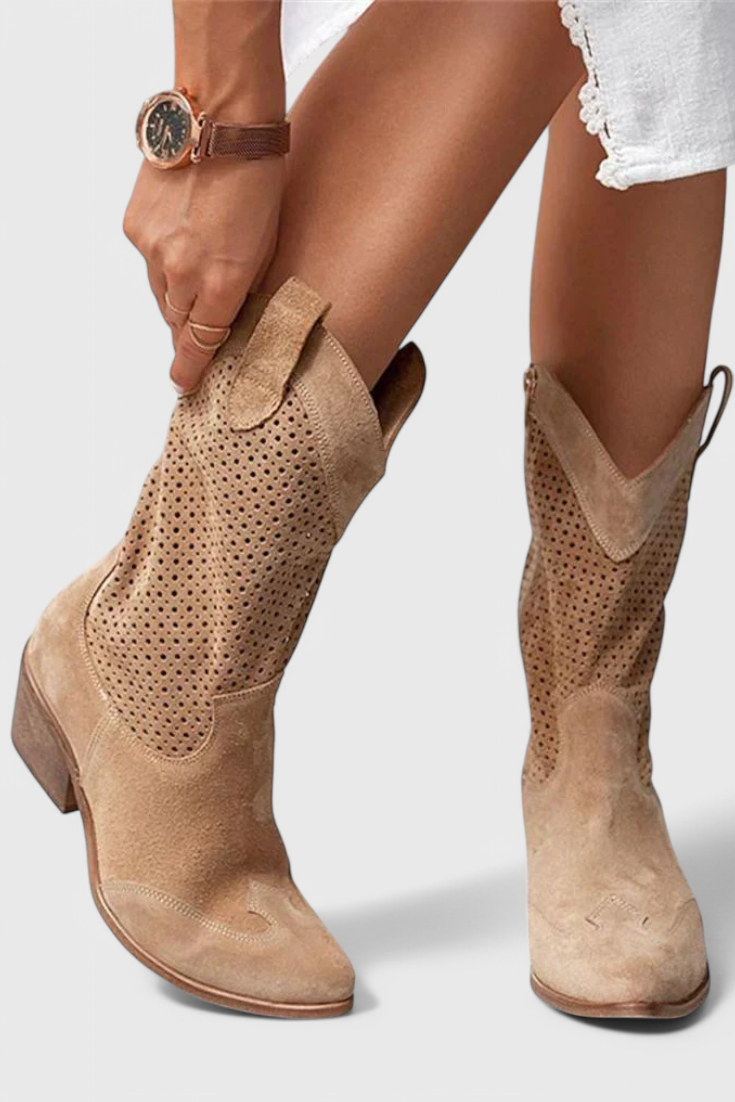 Delfina Zippered Lightweight Western Boots