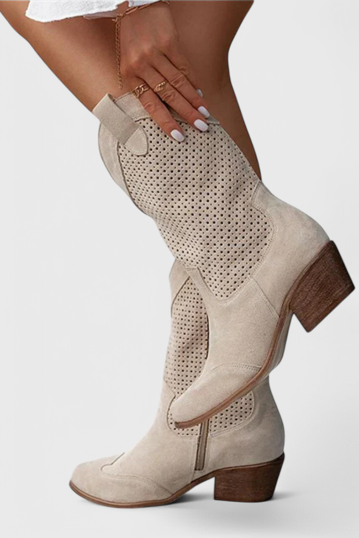 Delfina Zippered Lightweight Western Boots