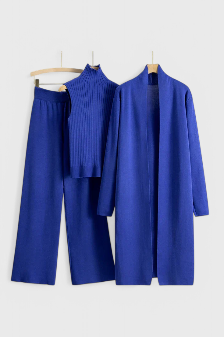 Cristina Elegant Cut 3-Piece Soft Knit Ensemble