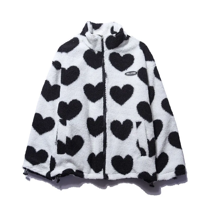 Eva | Reversible Heart-Pattern Coat