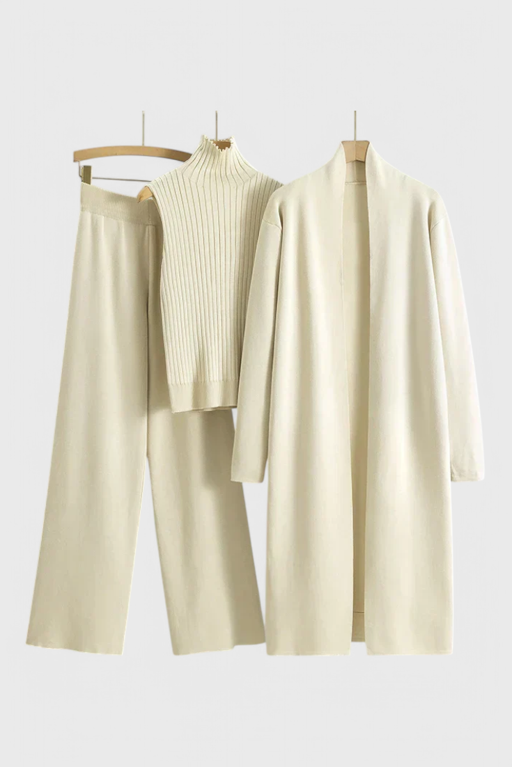 Cristina Elegant Cut 3-Piece Soft Knit Ensemble