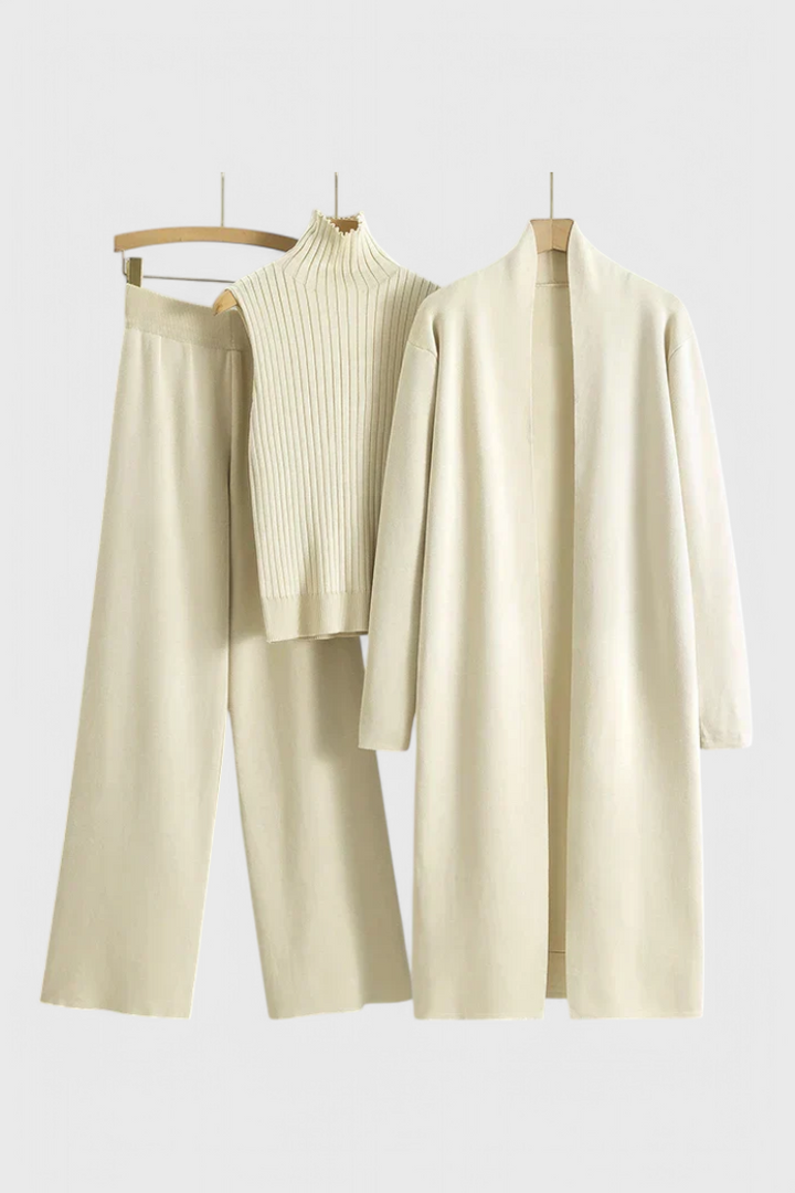 Cristina Elegant Cut 3-Piece Soft Knit Ensemble