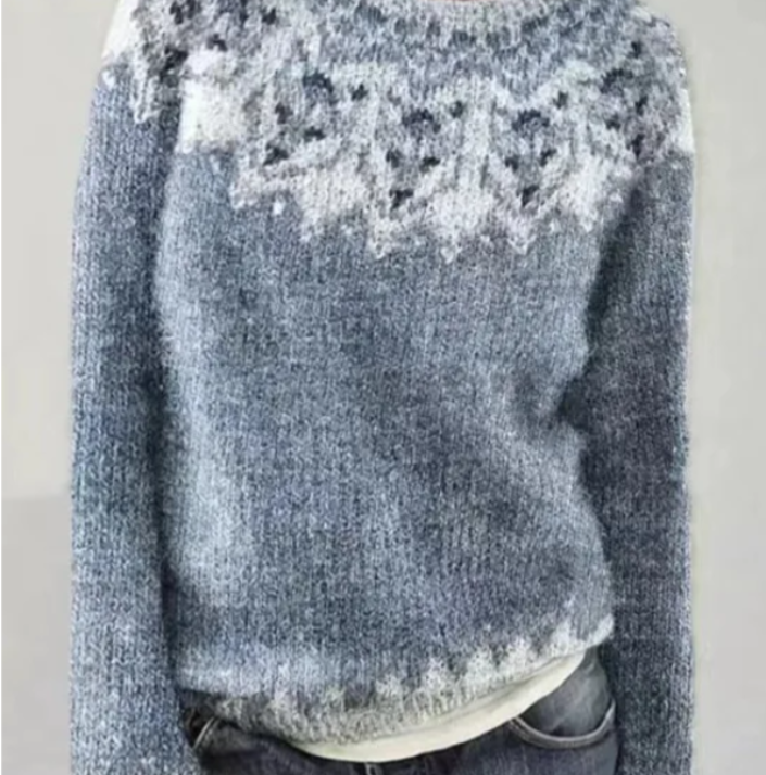 Angela | Nordic-Pattern Cable-Knit Sweater