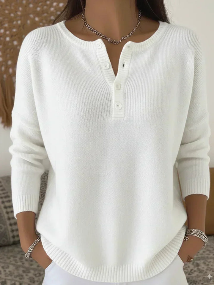 Isotta | Henley Button Knit Sweater