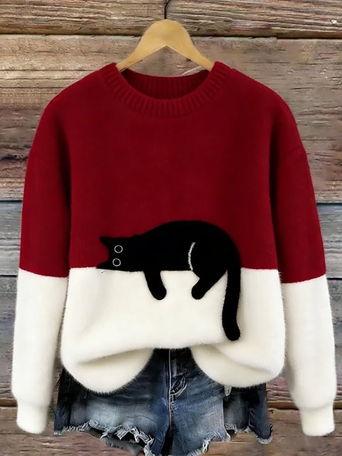 Gemma | Soft Cat Graphic Sweater
