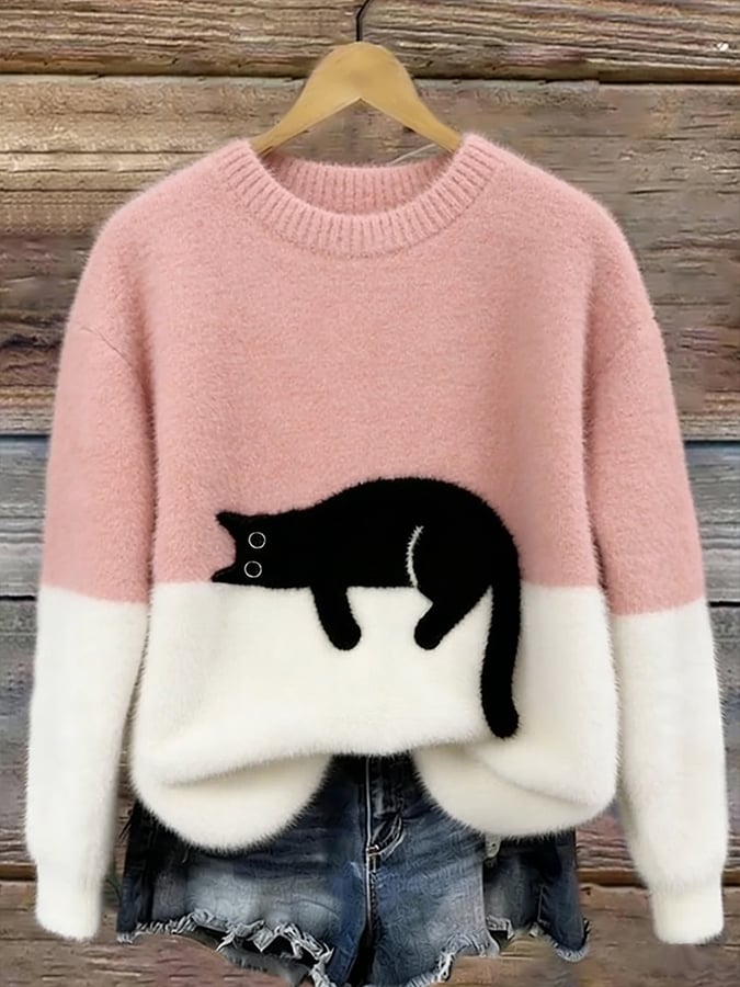 Gemma | Soft Cat Graphic Sweater
