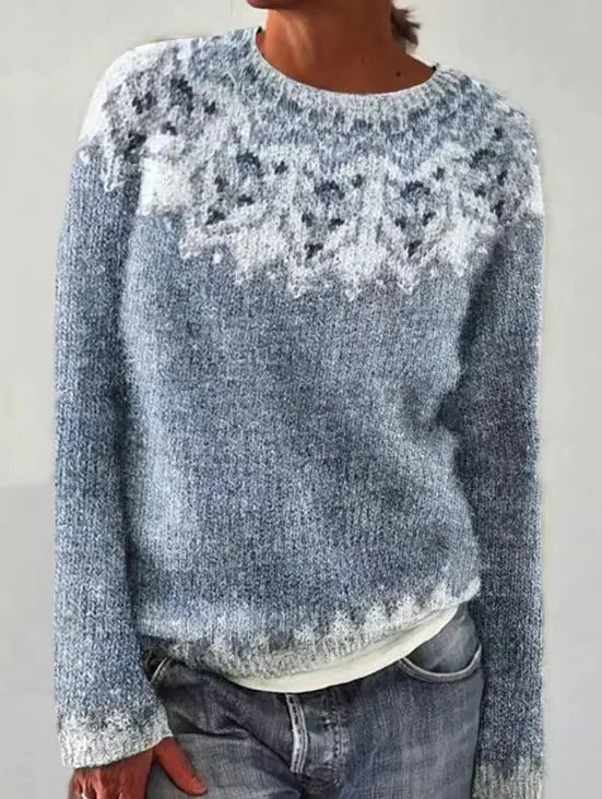 Angela | Nordic-Pattern Cable-Knit Sweater