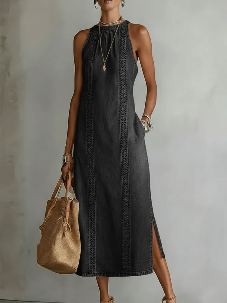 Adelaide | Vintage Lace Denim Dress
